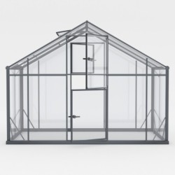 Gampre Serre de jardin en verre Noir 12.5m²