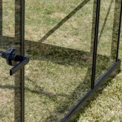 Gampre Serre de jardin en verre Noir 12.5m²