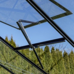 Gampre Serre de jardin en verre Noir 12.5m²