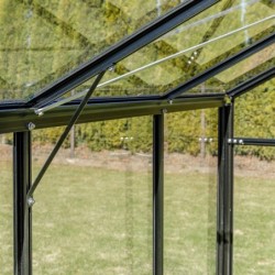Gampre Serre de jardin en verre Noir 12.5m²