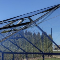 Gampre Serre de jardin en verre Noir 12.5m²