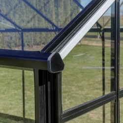 Gampre Serre de jardin en verre Noir 12.5m²