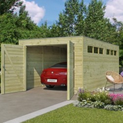 Gardenas Garage bois  Marron 15.3m²