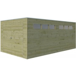 Gardenas Garage bois  Marron 15.3m²