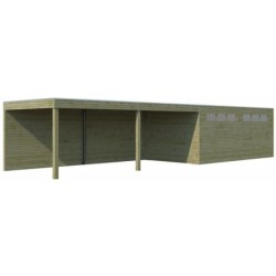 Gardenas Garage bois Bois massif Marron 15.3m²