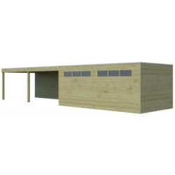 Gardenas Garage bois Bois massif Marron 15.3m²