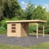 Karibu Abri de jardin bois 10 à 15 m² Bois massif Marron 4.6m²