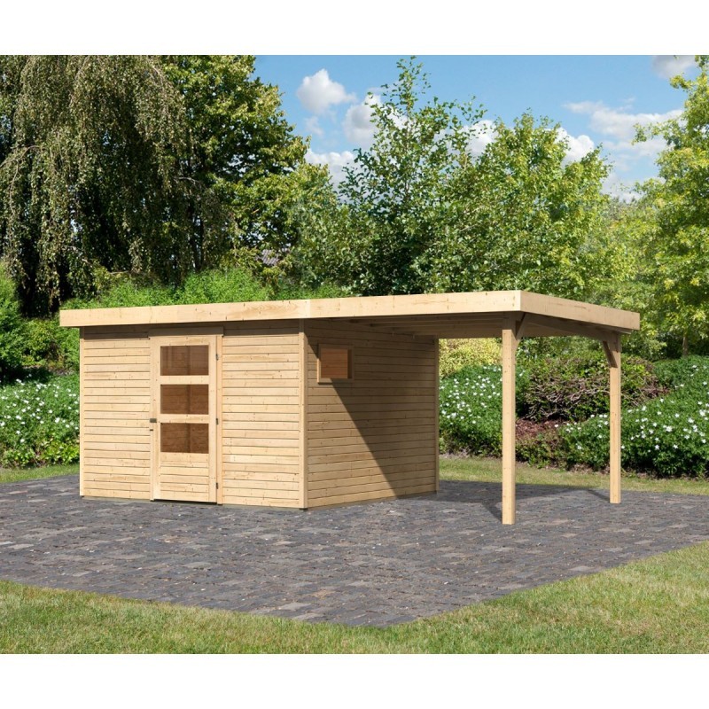Karibu Abri de jardin bois 15 à 20 m² Bois massif Marron Karibu Abri de jardin bois 15 à 20 m² Bois massif Marron