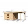 Karibu Abri de jardin bois 15 à 20 m² Bois massif Marron