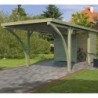 Gardenas Carport Bois massif Marron 20.8m²