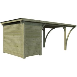 Gardenas Carport Bois massif Marron 20.8m²