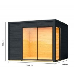 Karibu Abri de jardin bois 5 à 10 m² Bois massif Gris