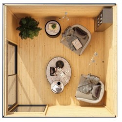 Karibu Abri de jardin bois 5 à 10 m² Bois massif Gris