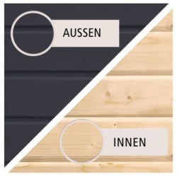Karibu Abri de jardin bois 5 à 10 m² Bois massif Gris