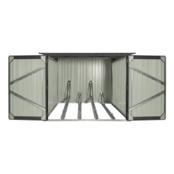 X-Metal Abri pour vélos Acier galvanisé Gris 4.2m²