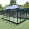 Green Protect Serre de jardin en verre Aluminium et verre trempé Noir 12.01m²