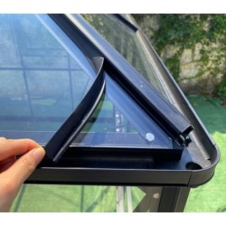 Green Protect Serre de jardin en verre Aluminium et verre trempé Noir 12.01m²