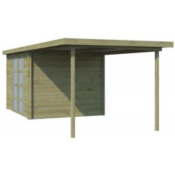 Gardenas Abri de jardin bois 10 à 15 m² Bois massif Marron 8.5m²