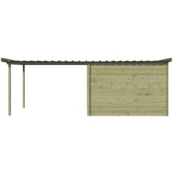 Gardenas Abri de jardin bois 10 à 15 m² Bois massif Marron 8.5m²