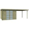 Gardenas Abri de jardin bois 10 à 15 m² Bois massif Marron 8.5m²
