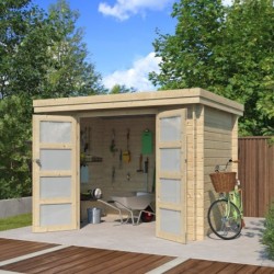 Gardenas Abri de jardin bois 5 à 10 m² Bois massif Marron 6.86m²