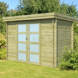 Gardenas Abri de jardin bois 5 à 10 m² Bois massif Marron 6.86m²