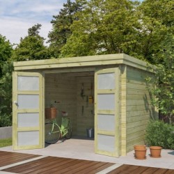Gardenas Abri de jardin bois 5 à 10 m² Bois massif Marron 9.6m²