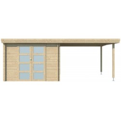 Gardenas Abri de jardin bois 15 à 20 m² Bois massif Marron 9.6m²