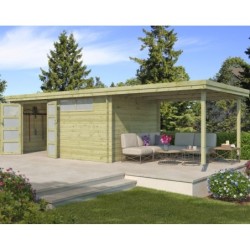 Gardenas Abri de jardin bois plus de 20 m² Bois massif Marron 16.40m²