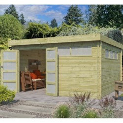 Gardenas Abri de jardin bois 15 à 20 m² Bois massif Marron 17.39m²