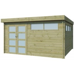 Gardenas Abri de jardin bois 15 à 20 m² Bois massif Marron 17.39m²