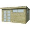 Gardenas Abri de jardin bois 15 à 20 m² Bois massif Marron 17.39m²