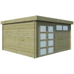 Gardenas Abri de jardin bois 15 à 20 m² Bois massif Marron 17.39m²