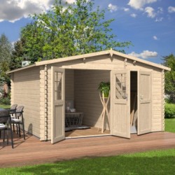Eden Partenaire Jardin Abri de jardin bois 10 à 15 m² Bois massif Marron 12.6m²