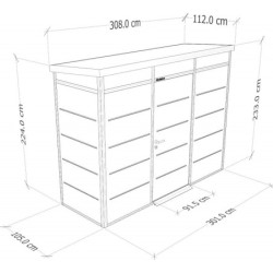 Everbox Abri de jardin résine PVC (polychlorure de vinyle) + XPS (polystyrène extrudé) Blanc 3,16m²