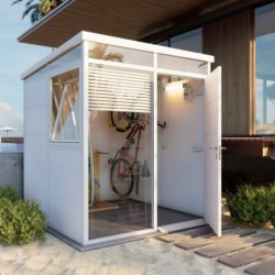 Everbox Abri de jardin résine PVC (polychlorure de vinyle) + XPS (polystyrène extrudé) Blanc 4,12m²