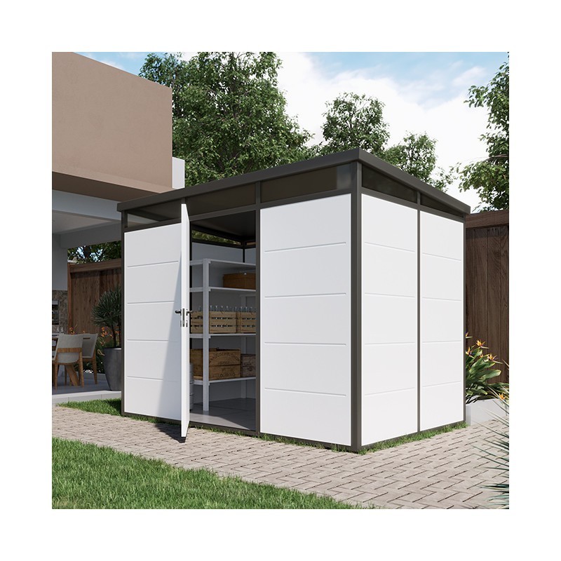 Everbox Abri de jardin résine PVC (polychlorure de vinyle) + XPS (polystyrène extrudé) Blanc 6,11m² Everbox Abri de jardin résine PVC (polychlorure de vinyle) + XPS (polystyrène extrudé) Blanc 6,11m²
