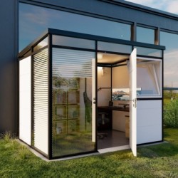 Everbox Abri de jardin résine PVC (polychlorure de vinyle) + XPS (polystyrène extrudé) Blanc 6,11m²