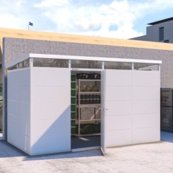 Everbox Abri de jardin résine PVC (polychlorure de vinyle) + XPS (polystyrène extrudé) Blanc 8,1m²