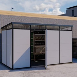 Everbox Abri de jardin résine PVC (polychlorure de vinyle) + XPS (polystyrène extrudé) Blanc 8,1m²