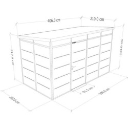 Everbox Abri de jardin résine PVC (polychlorure de vinyle) + XPS (polystyrène extrudé) Blanc 8,1m²