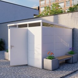 Everbox Abri de jardin résine PVC (polychlorure de vinyle) + XPS (polystyrène extrudé) Blanc 9m²