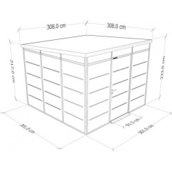 Everbox Abri de jardin résine PVC (polychlorure de vinyle) + XPS (polystyrène extrudé) Blanc 9.06m²