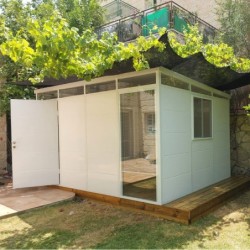Everbox Abri de jardin résine PVC (polychlorure de vinyle) + XPS (polystyrène extrudé) Blanc 12m²