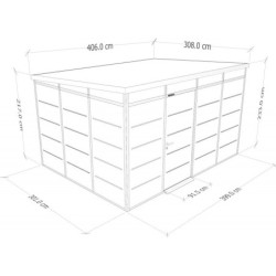 Everbox Abri de jardin résine PVC (polychlorure de vinyle) + XPS (polystyrène extrudé) Blanc 12m²