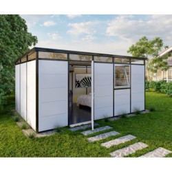 Everbox Abri de jardin résine PVC (polychlorure de vinyle) + XPS (polystyrène extrudé) Blanc 14,93m²