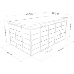 Everbox Abri de jardin résine PVC (polychlorure de vinyle) + XPS (polystyrène extrudé) Blanc 14,93m²