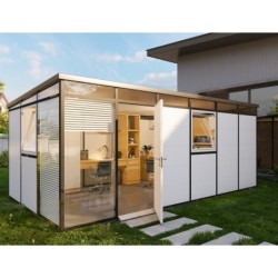 Everbox Abri de jardin résine PVC (polychlorure de vinyle) + XPS (polystyrène extrudé) Blanc 17,91m²
