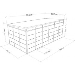 Everbox Abri de jardin résine PVC (polychlorure de vinyle) + XPS (polystyrène extrudé) Blanc 17,91m²