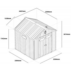Jôbu Abri de jardin résine Polypropylène Gris 5.3m²